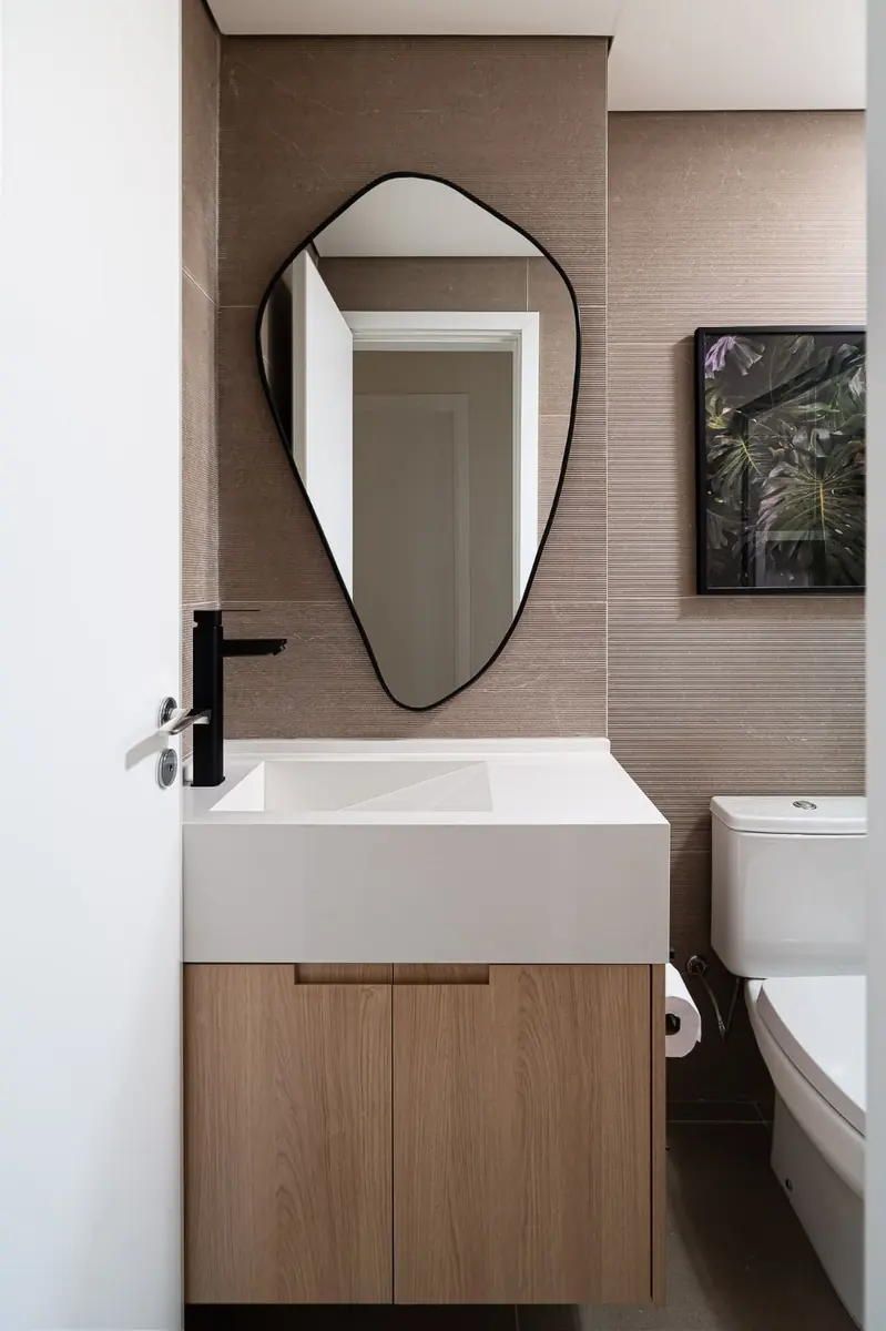 Lavabo com cuba esculpida